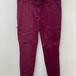 Ann Taylor LOFT Maroon Skinny Cargo Pants Womens Size 10 pre-owned excellent